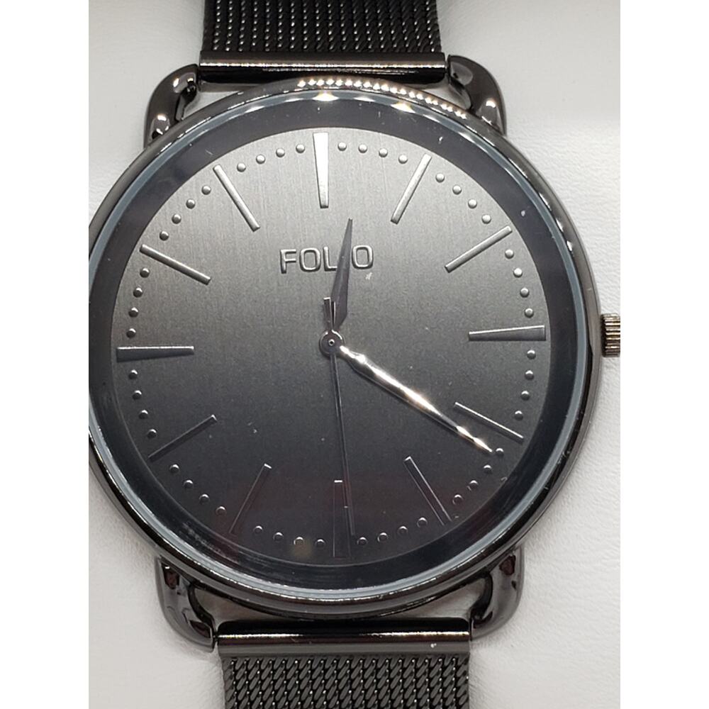 Men's Folio Large Black face dress watch